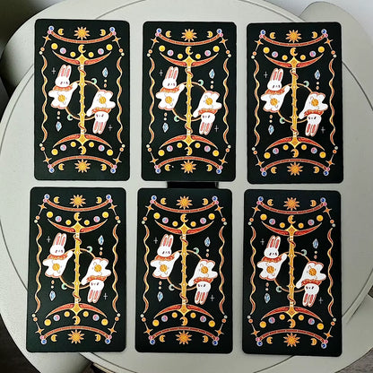 Galaxy Reverie Tarot Deck 78 Cute Rabbit-Themed Tarot Cards Based on Rider System 10.3*6Cm