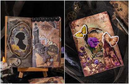 Dark Gothic Style Scrapbooking Paper, Halloween Deco Paper for Junk Journal, Card Making, Gift Wrapping Decorations, Collage, Wall Art