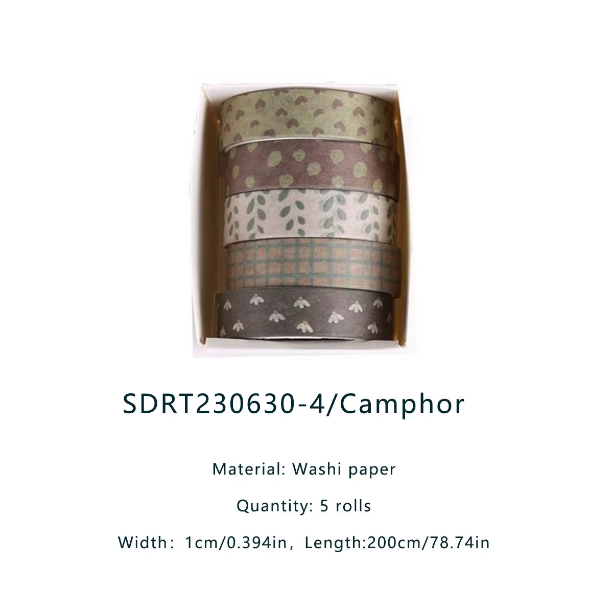 5 Rolls Forest Washi Tape Set Colorful Flowers Watercolor Plants Masking Tape Scrapbooking Adhesive DIY Journals Crafts