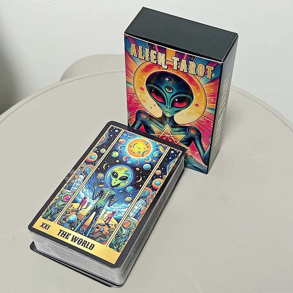 Alien Tarot Cards 78 Pcs Tarot Cards Based on Rider Waite System 10.3*6Cm