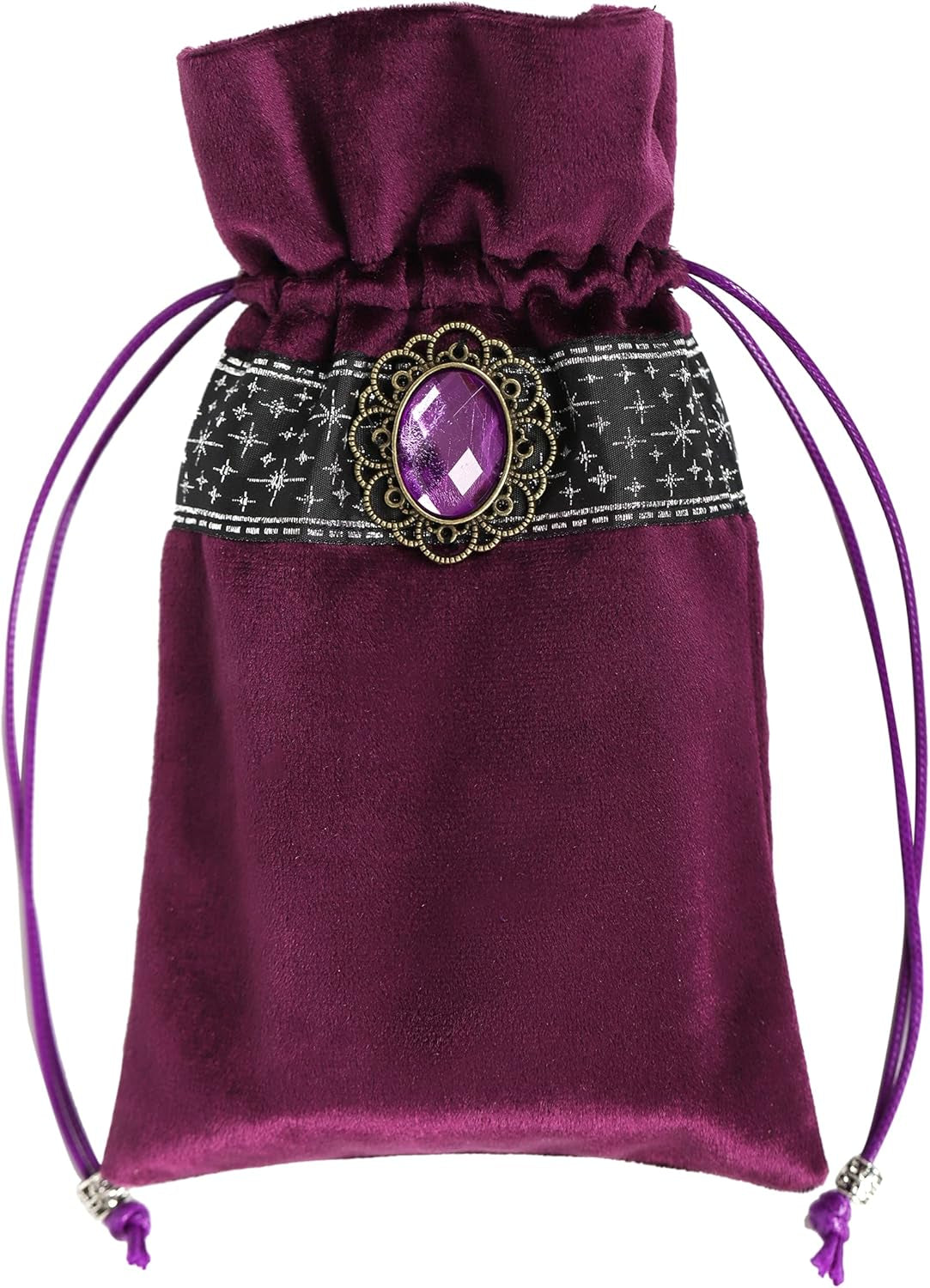 Altar Tarot Table Cloth - 25.6 X 25.6 Inch - Divination Wicca Velvet with Tarot Cards Bag Pouch (Purple(Silver Lace))