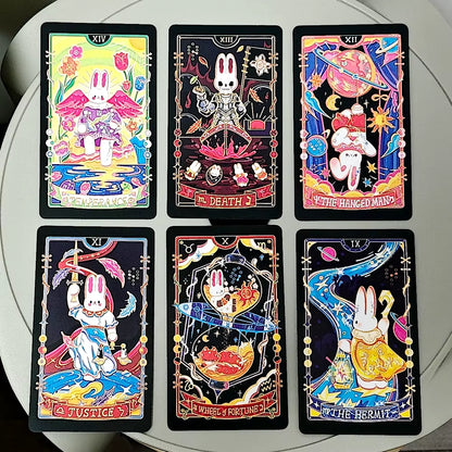 Galaxy Reverie Tarot Deck 78 Cute Rabbit-Themed Tarot Cards Based on Rider System 10.3*6Cm