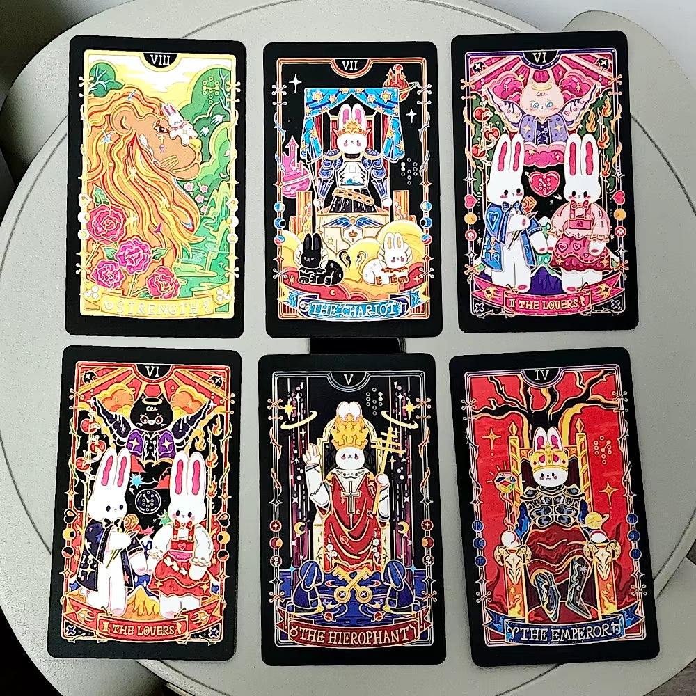 Galaxy Reverie Tarot Deck 78 Cute Rabbit-Themed Tarot Cards Based on Rider System 10.3*6Cm