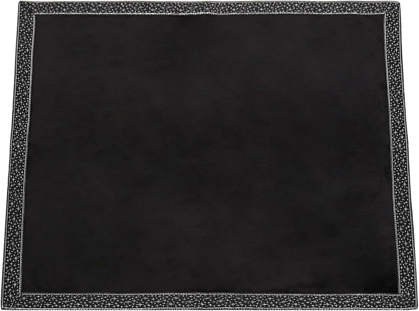 Altar Tarot Table Cloth - 25.6 X 25.6 Inch - Divination Wicca Velvet with Tarot Cards Bag Pouch (Black(Silver Lace))