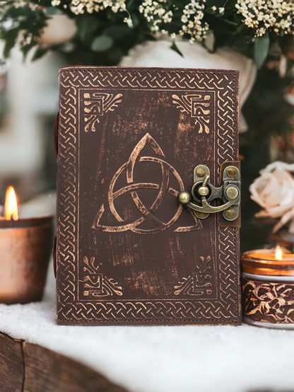 Triquetra Embossed Leather Journal Grimoire