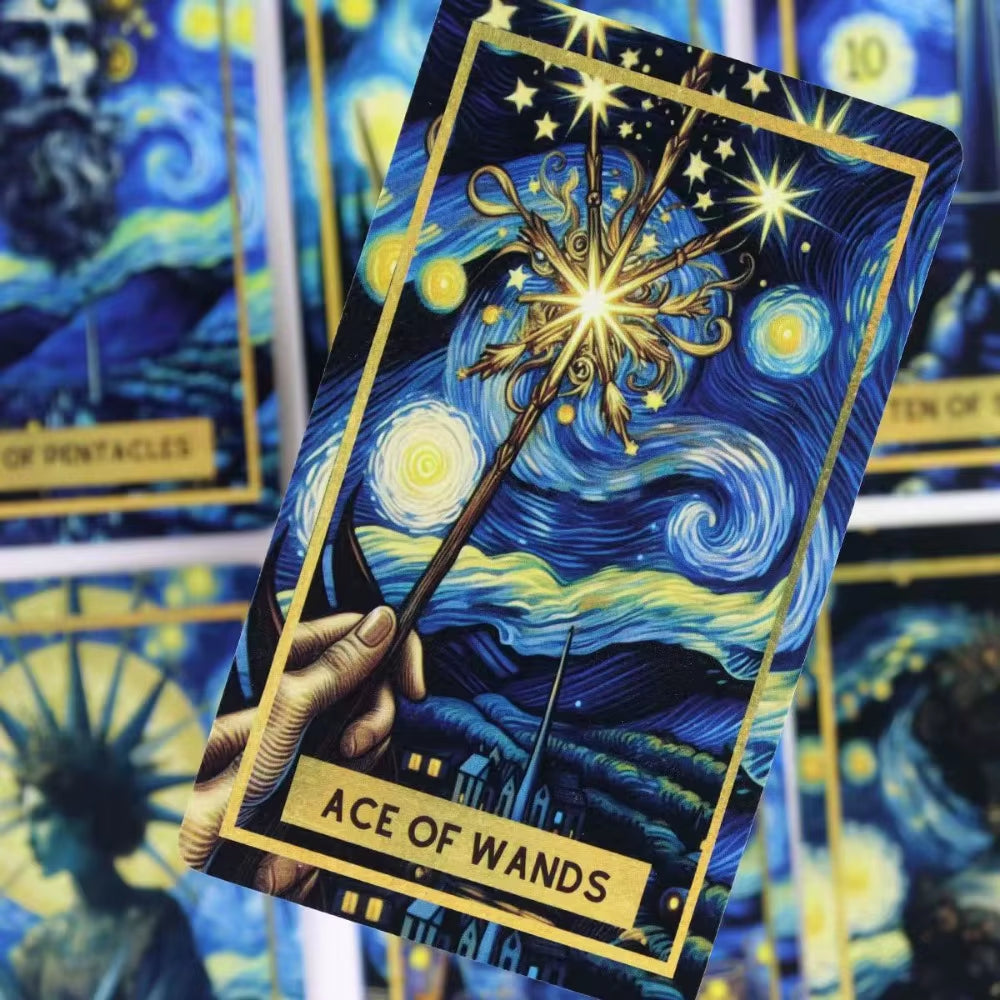 78 Starry Night Magic Theme 10.3*6Cm Tarot Cards Based on Rider Waite System