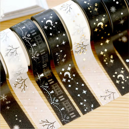Washi Tape Gold Flowers/Stars Washi Set Planner Time Kawaii Washi Tape Lot Japanese DIY Scrapbook Fita Adesiva Papeleria