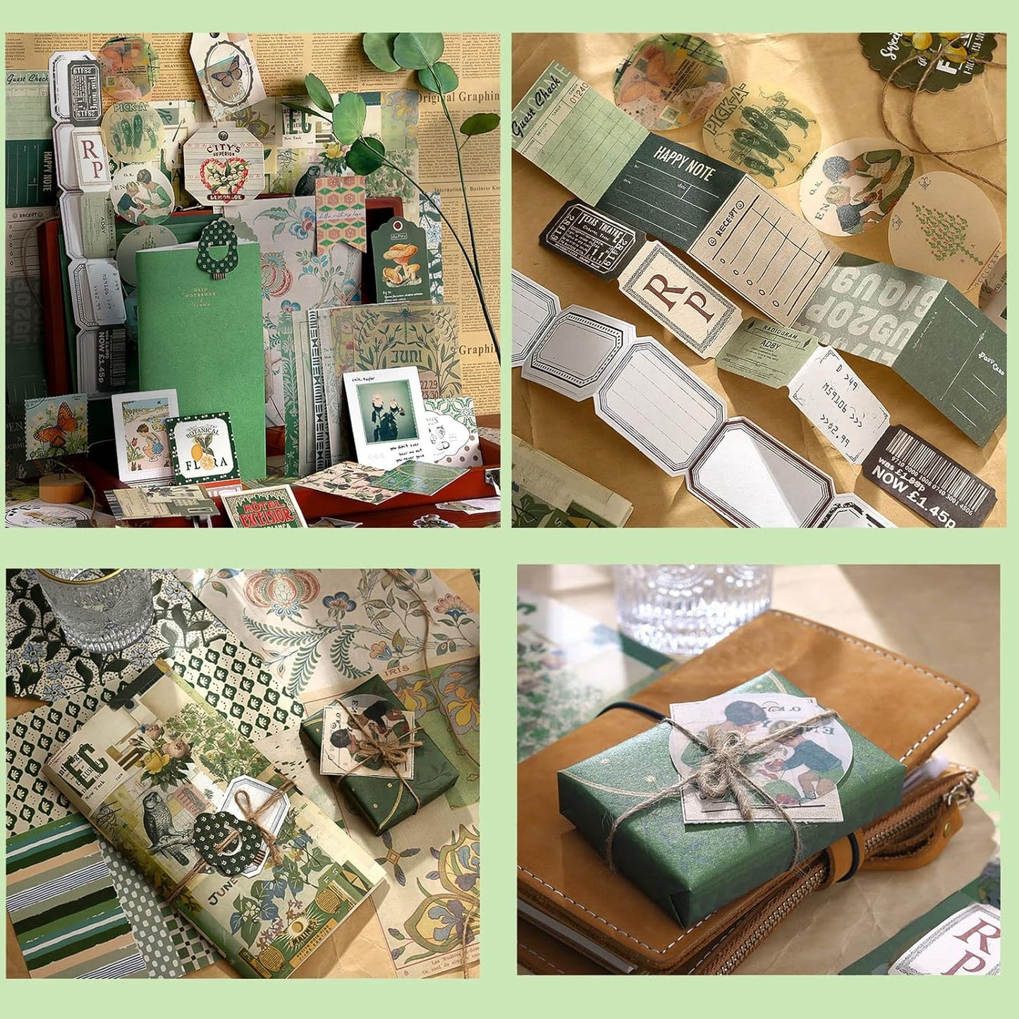 Aesthetic Scrapbook Kit, Junk Journal Scrapbooking Supplies, Vintage Journaling