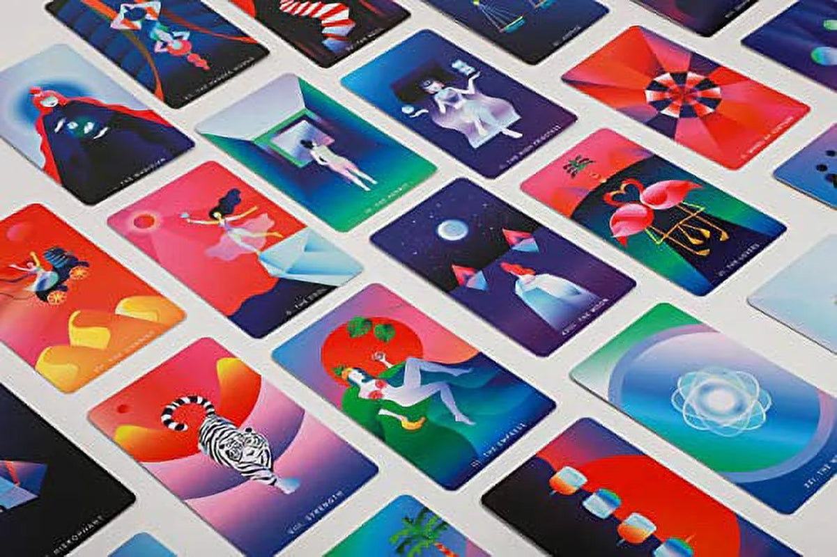 Mystic Mondays Tarot Deck Card Games, Colorful Cards with Holographic Edges, 78 Count