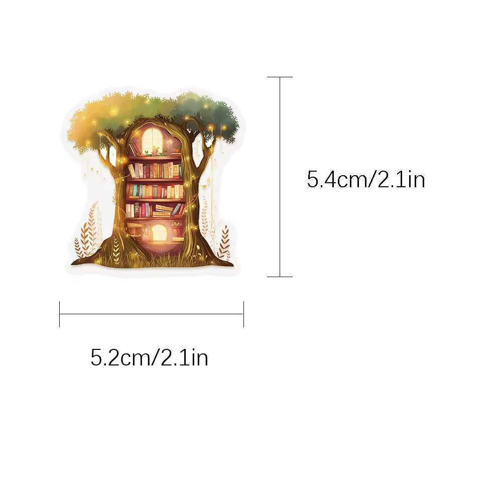 50Pcs/Pack PET Witch Moon Sticker Magic World Witch Stickers DIY Craft Scrapbooking Album Junk Journal Phone Decorative Sticker