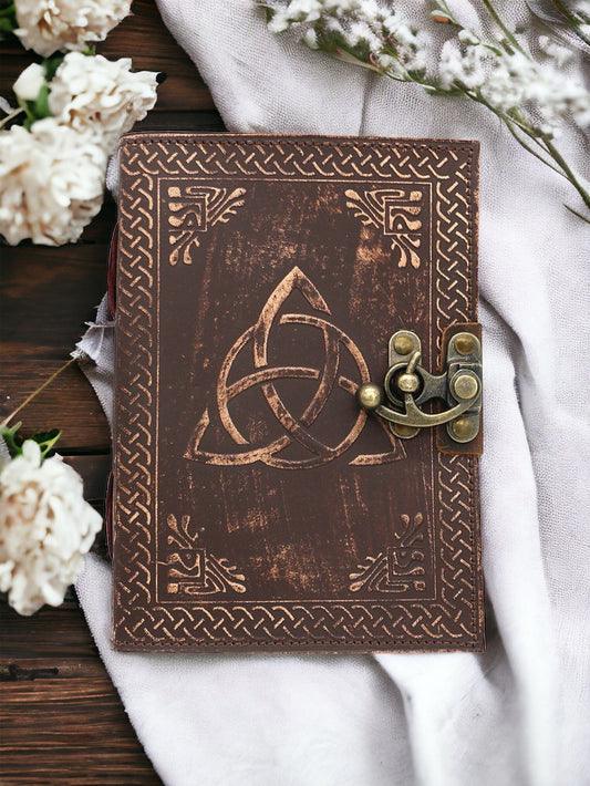 Triquetra Embossed Leather Journal Grimoire