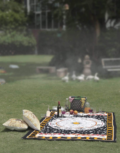 Cotton Zodiac Sun Moon Tapestry Celestial Black and White Constellation Tapestry for Wall Hanging Decor 84X54 Inches