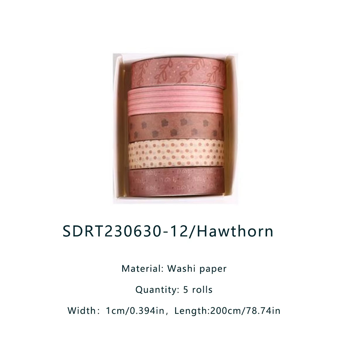 5 Rolls Forest Washi Tape Set Colorful Flowers Watercolor Plants Masking Tape Scrapbooking Adhesive DIY Journals Crafts