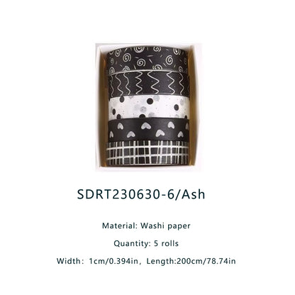 5 Rolls Forest Washi Tape Set Colorful Flowers Watercolor Plants Masking Tape Scrapbooking Adhesive DIY Journals Crafts