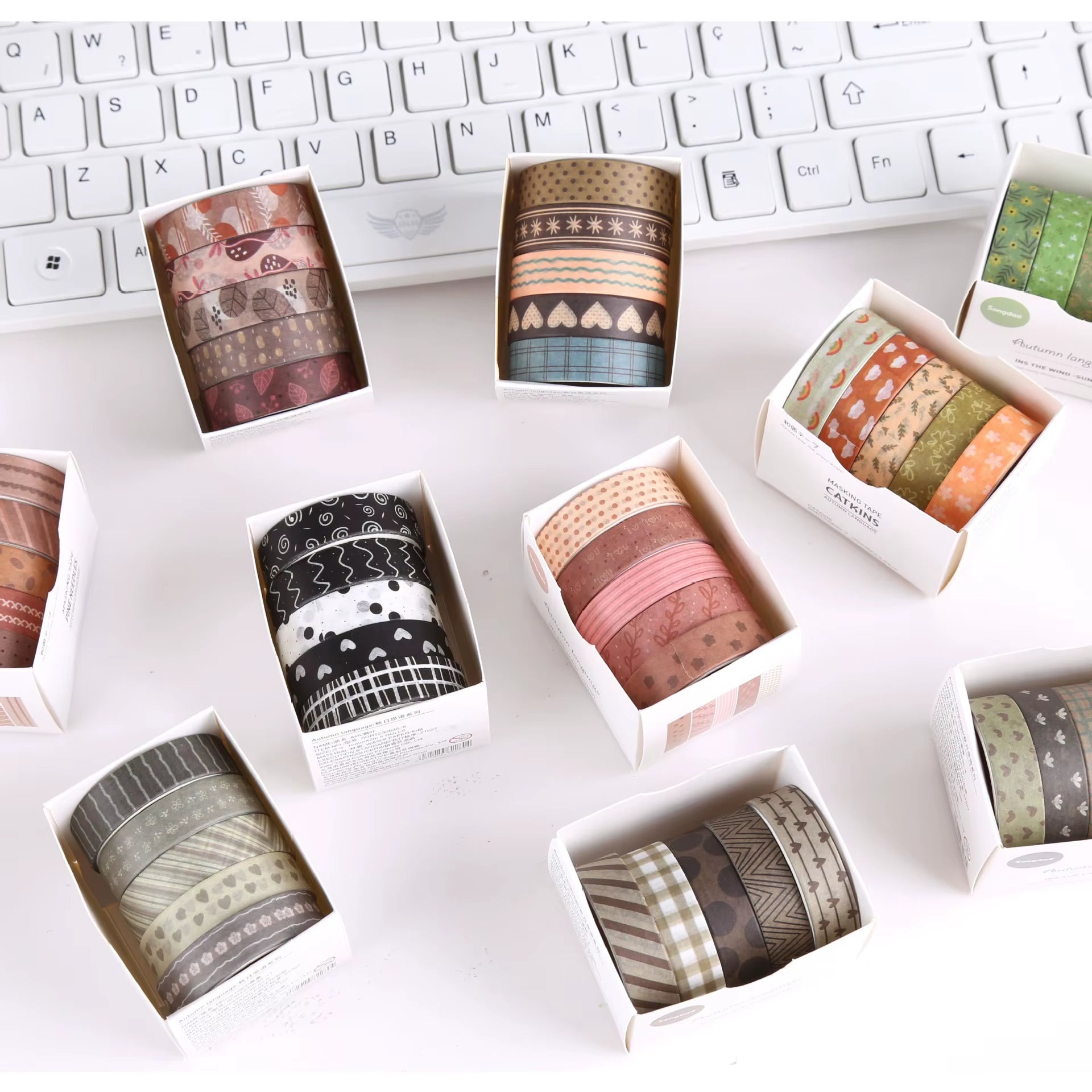 5 Rolls Forest Washi Tape Set Colorful Flowers Watercolor Plants Masking Tape Scrapbooking Adhesive DIY Journals Crafts