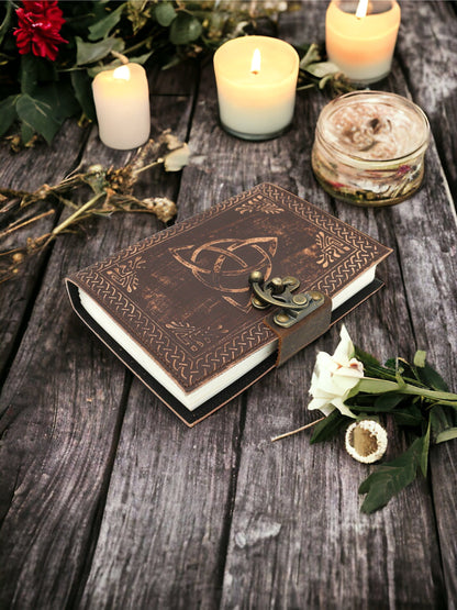 Triquetra Embossed Leather Journal Grimoire