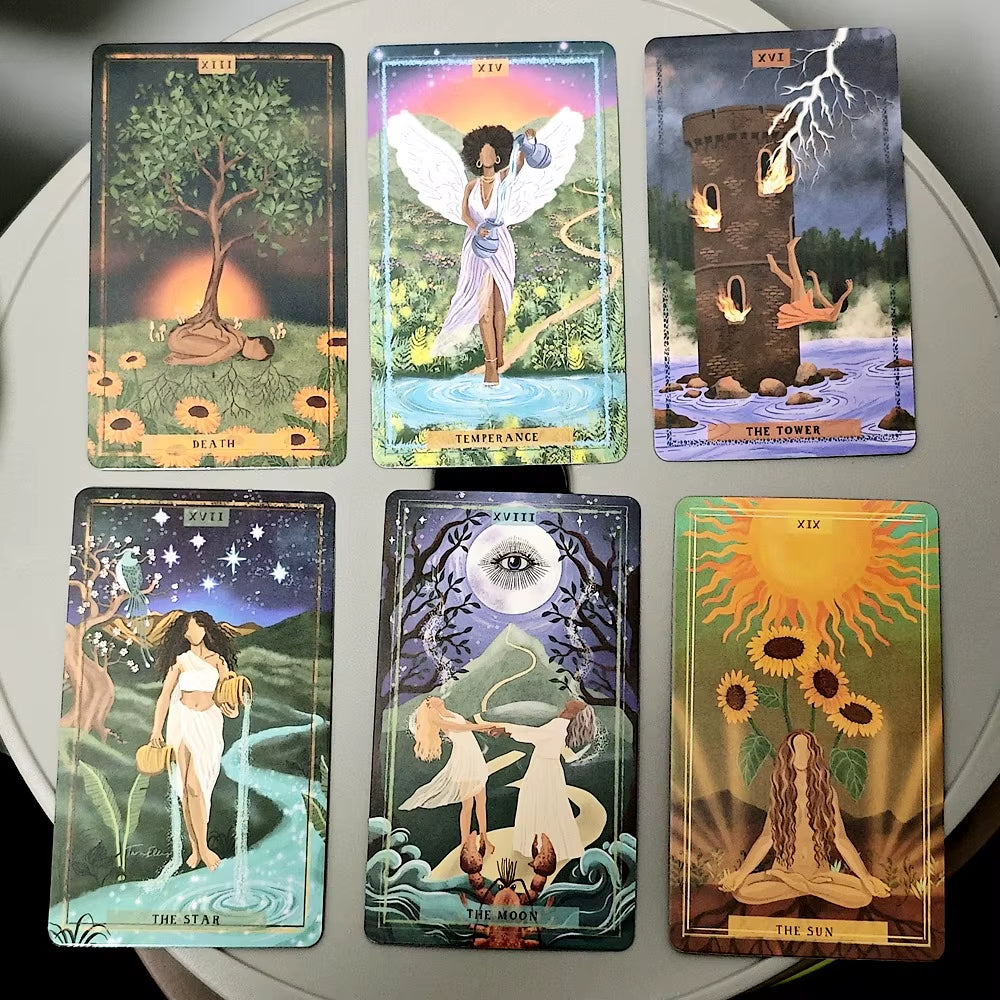 Earth Woman Tarot Deck 78 Pcs Tarot Cards Nurture Your Intuition and Celebrate Mother Nature'S Wisdom 10.3*6Cm
