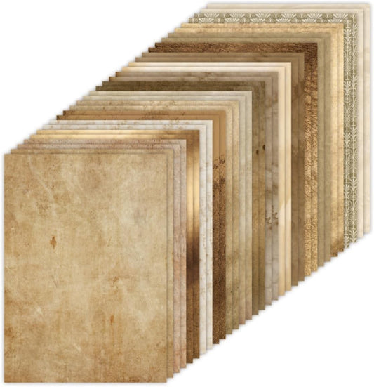 48 Sheets Vintage Antique Scrapbooking Cardstock Decorative Paper Pack for Card