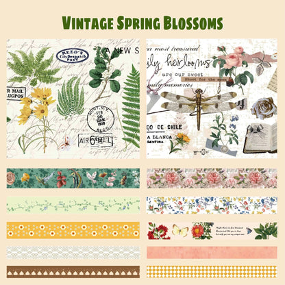 Vintage Spring Blossoms - 37 Rolls Washi Tape Set