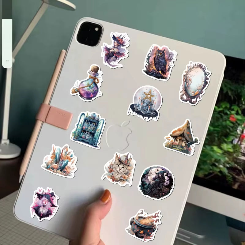 50Pcs Halloween Witch Sticker for Kid Cool Witchy Stickers Realistic Style Witch Stickers Packs