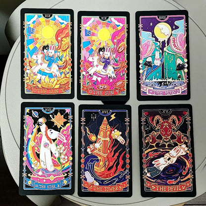Galaxy Reverie Tarot Deck 78 Cute Rabbit-Themed Tarot Cards Based on Rider System 10.3*6Cm