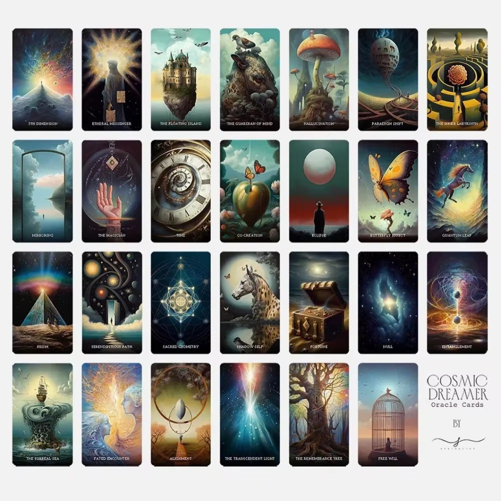 10.4X7.3Cm Cosmic Dreamer Oracle: a Mesmerizing 48-Card Deck That Invites You to Explore the Hidden Realms of the Psyche