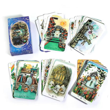 Boo Tarot by Celia Melesville 78 Cards English Fate Divination Tarot Cards for Beginner Oracle Cards Party Table Board Game