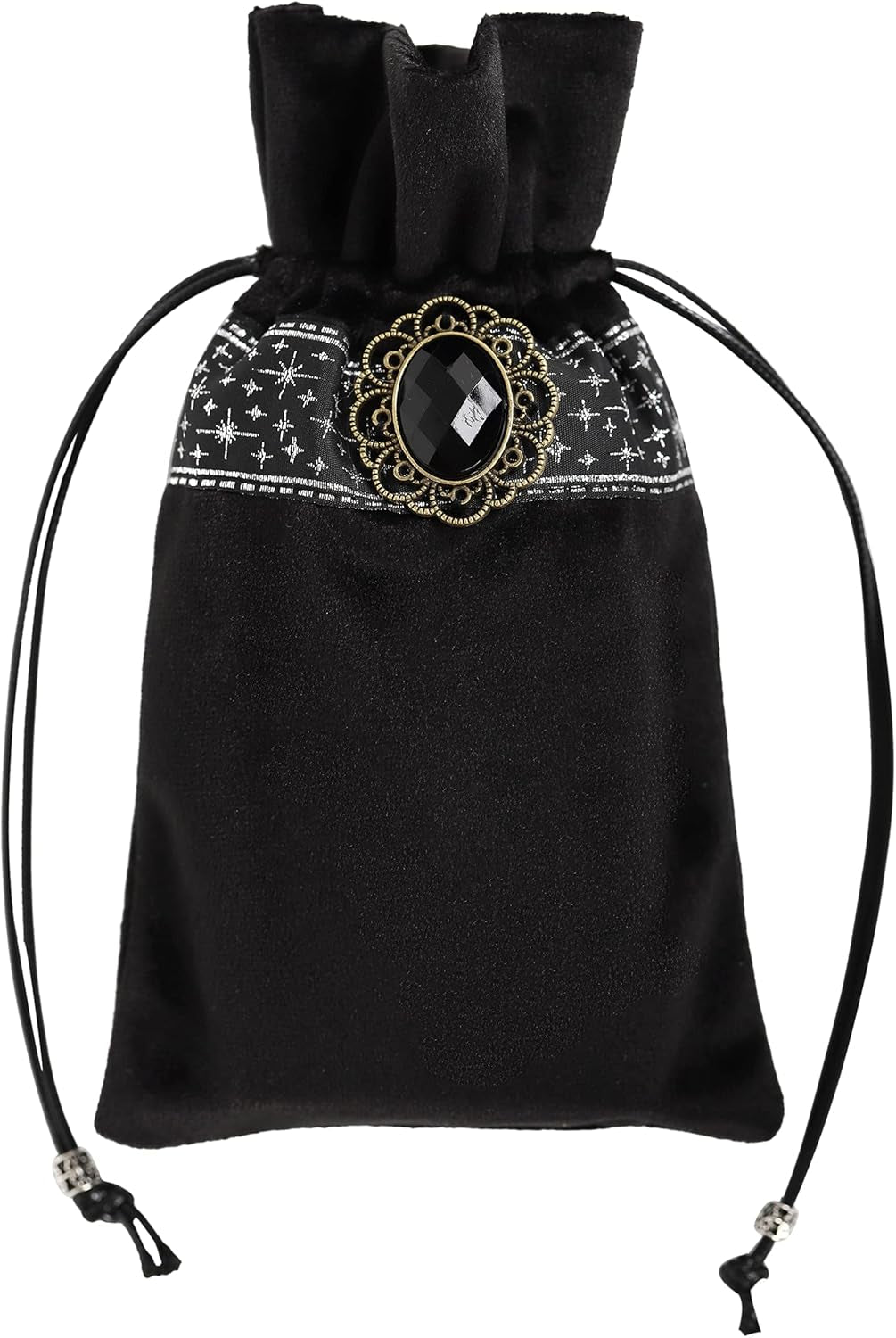 Altar Tarot Table Cloth - 25.6 X 25.6 Inch - Divination Wicca Velvet with Tarot Cards Bag Pouch (Black(Silver Lace))