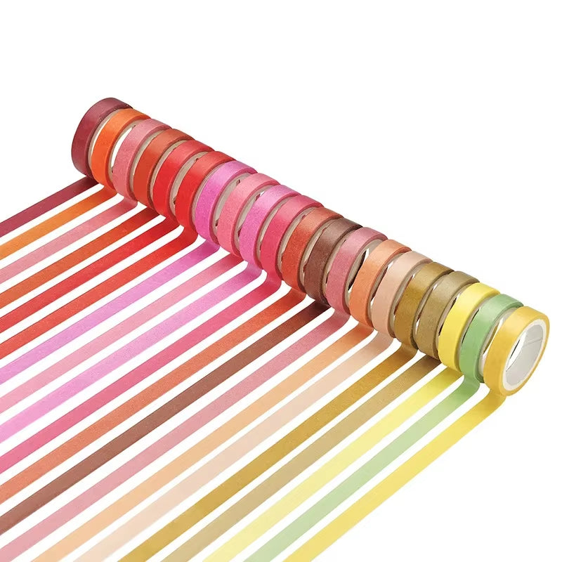 60 Pcs/Set Basic Solid Color Washi Tape Rainbow Masking Tape Diary Scrapbook Decorative Adhesive Tape Sticker Gift Stationery