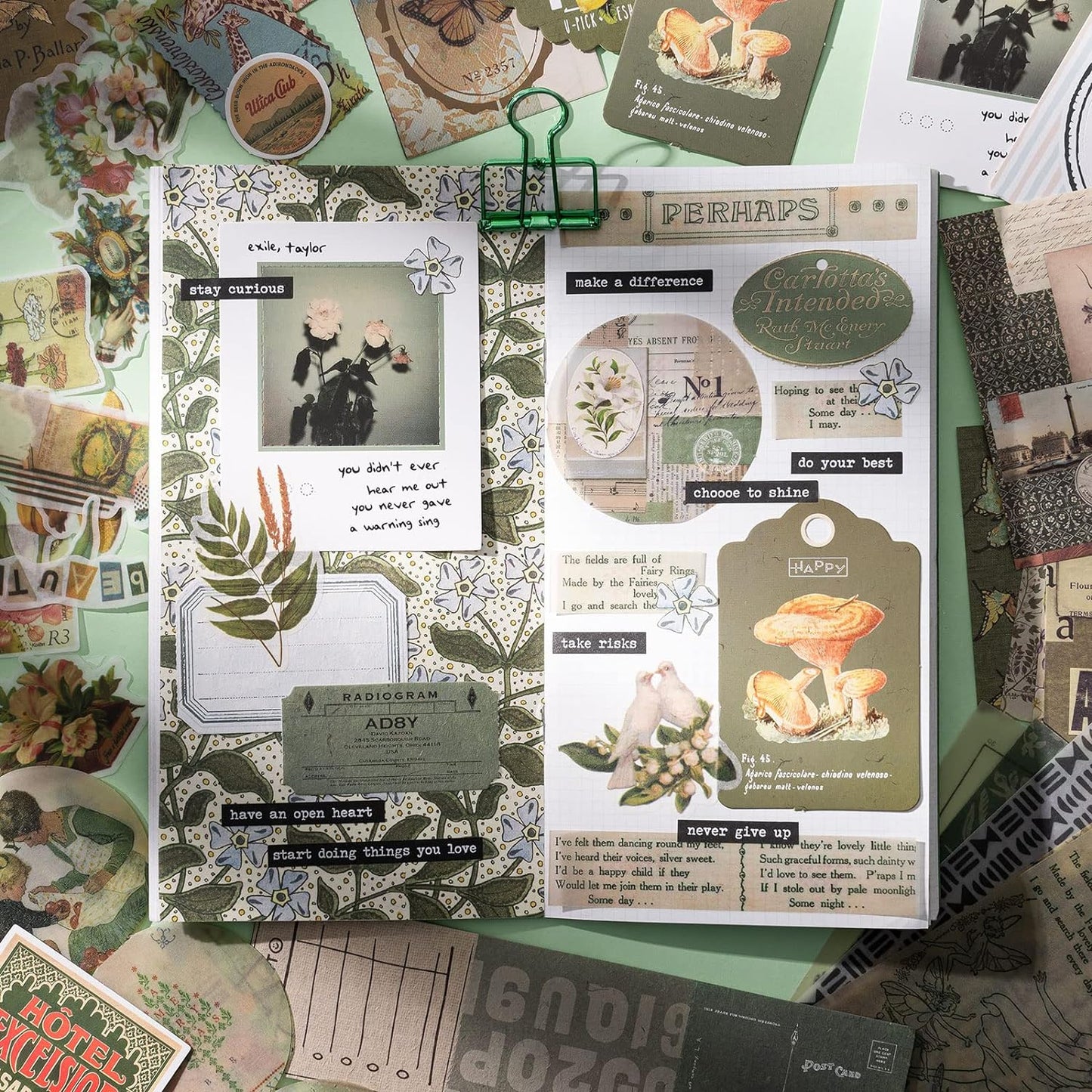 Aesthetic Scrapbook Kit, Junk Journal Scrapbooking Supplies, Vintage Journaling