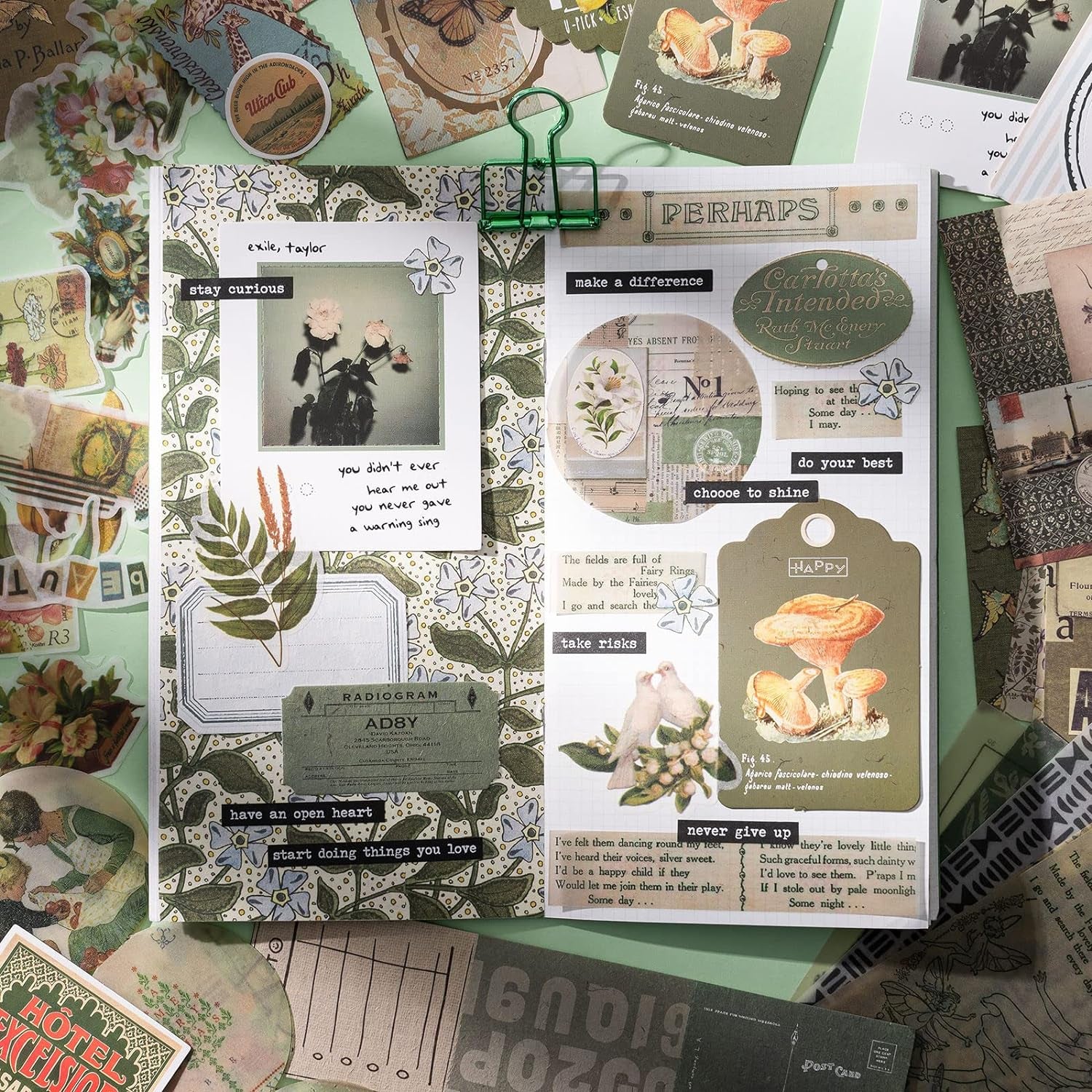 Aesthetic Scrapbook Kit, Junk Journal Scrapbooking Supplies, Vintage Journaling