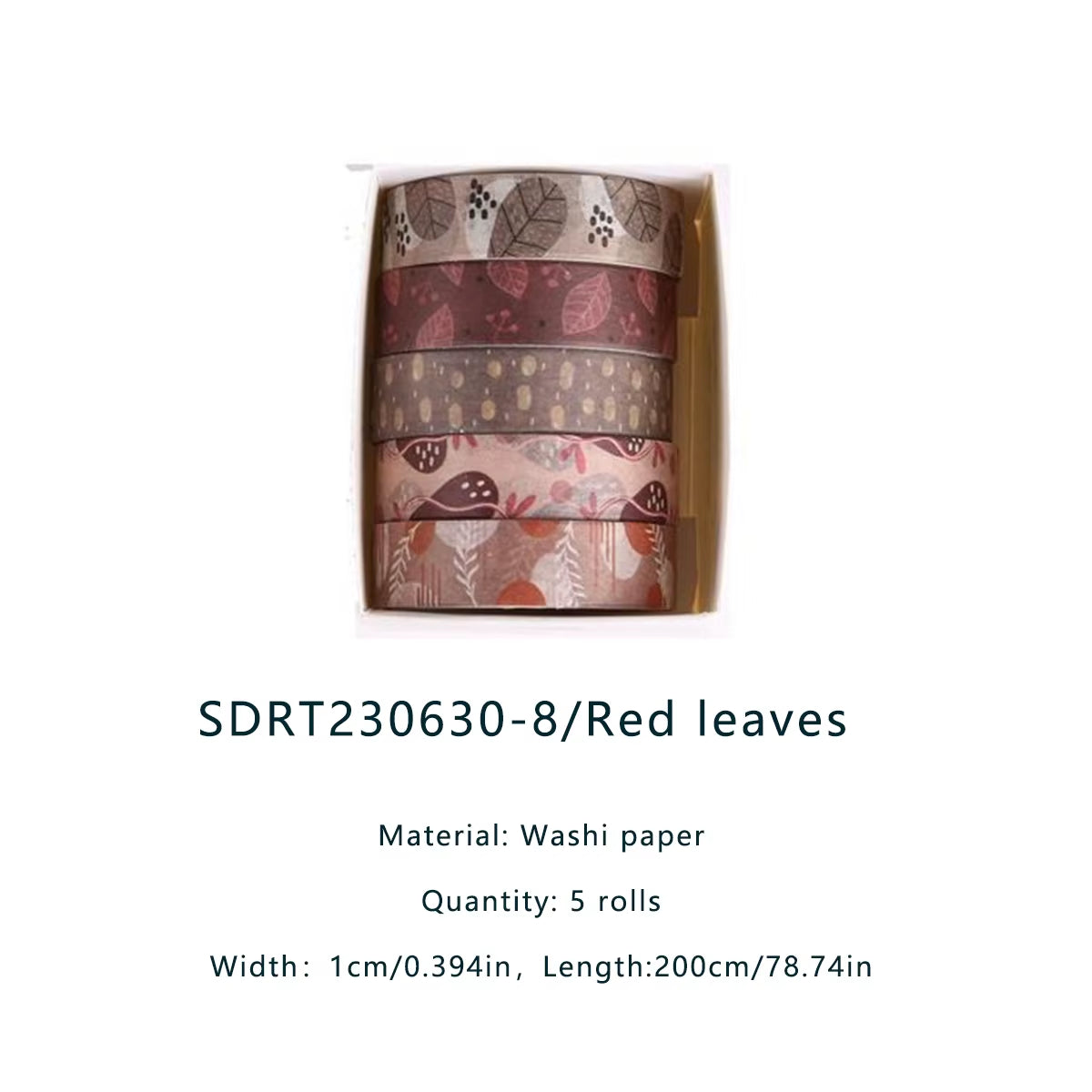 5 Rolls Forest Washi Tape Set Colorful Flowers Watercolor Plants Masking Tape Scrapbooking Adhesive DIY Journals Crafts