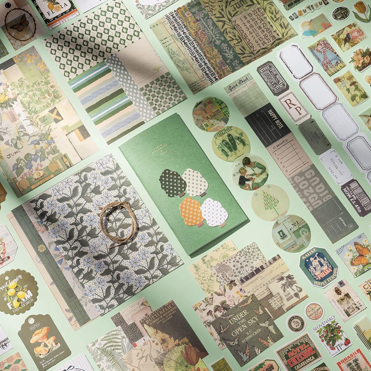 Aesthetic Scrapbook Kit, Junk Journal Scrapbooking Supplies, Vintage Journaling