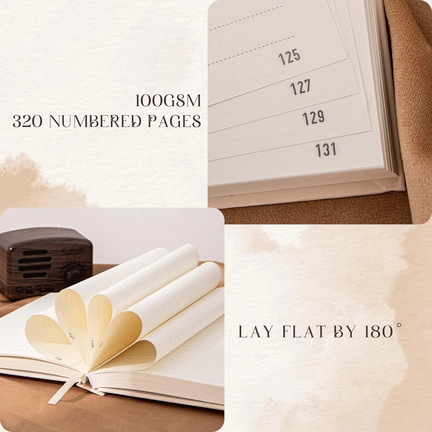 Beige 320 Pages College Ruled Journal Notebook, Lined Journal Notebook