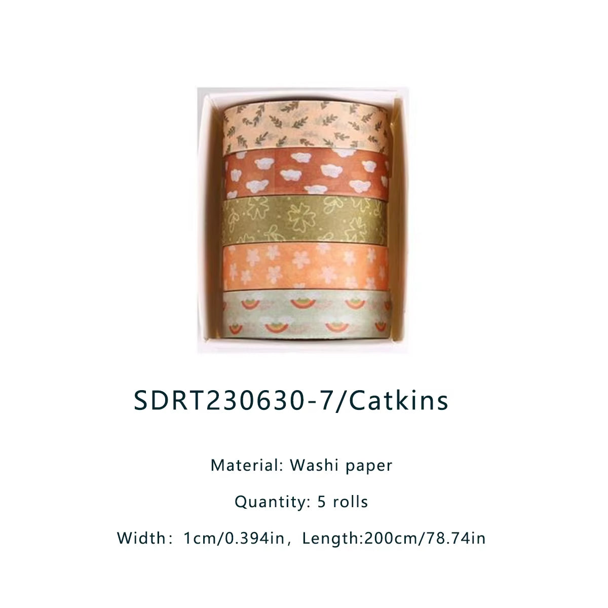 5 Rolls Forest Washi Tape Set Colorful Flowers Watercolor Plants Masking Tape Scrapbooking Adhesive DIY Journals Crafts