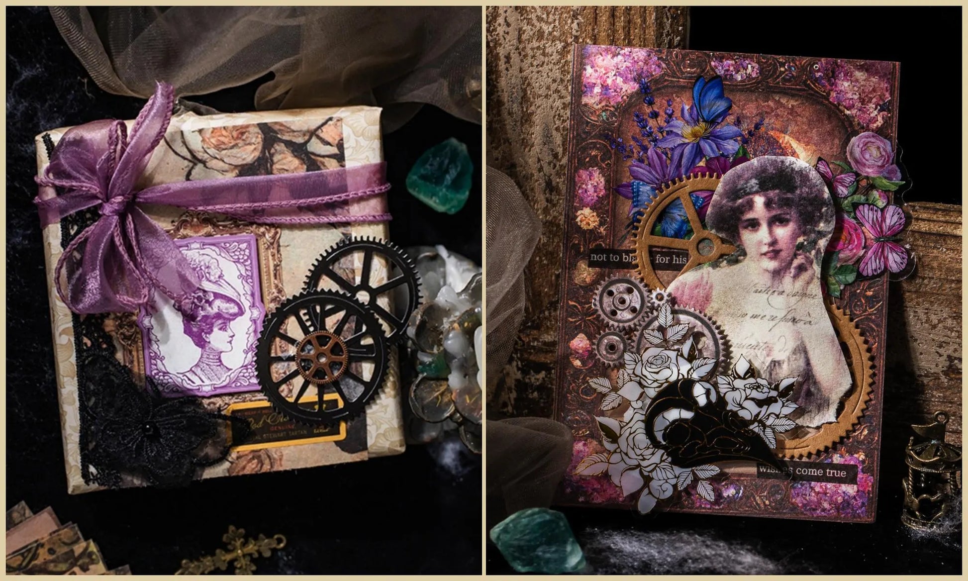 Dark Gothic Style Scrapbooking Paper, Halloween Deco Paper for Junk Journal, Card Making, Gift Wrapping Decorations, Collage, Wall Art