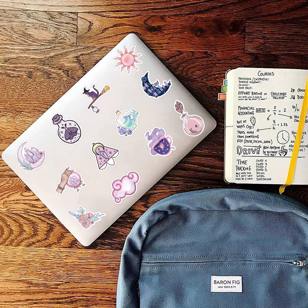 100PCS Boho Witchy Magic Moon Gothic Apothecary Tarot Witch Astrology Sticker Laptop Scrapbook Phone Graffiti Kids Sticker