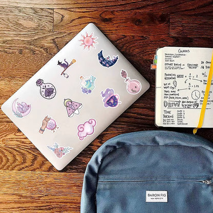 100PCS Boho Witchy Magic Moon Gothic Apothecary Tarot Witch Astrology Sticker Laptop Scrapbook Phone Graffiti Kids Sticker